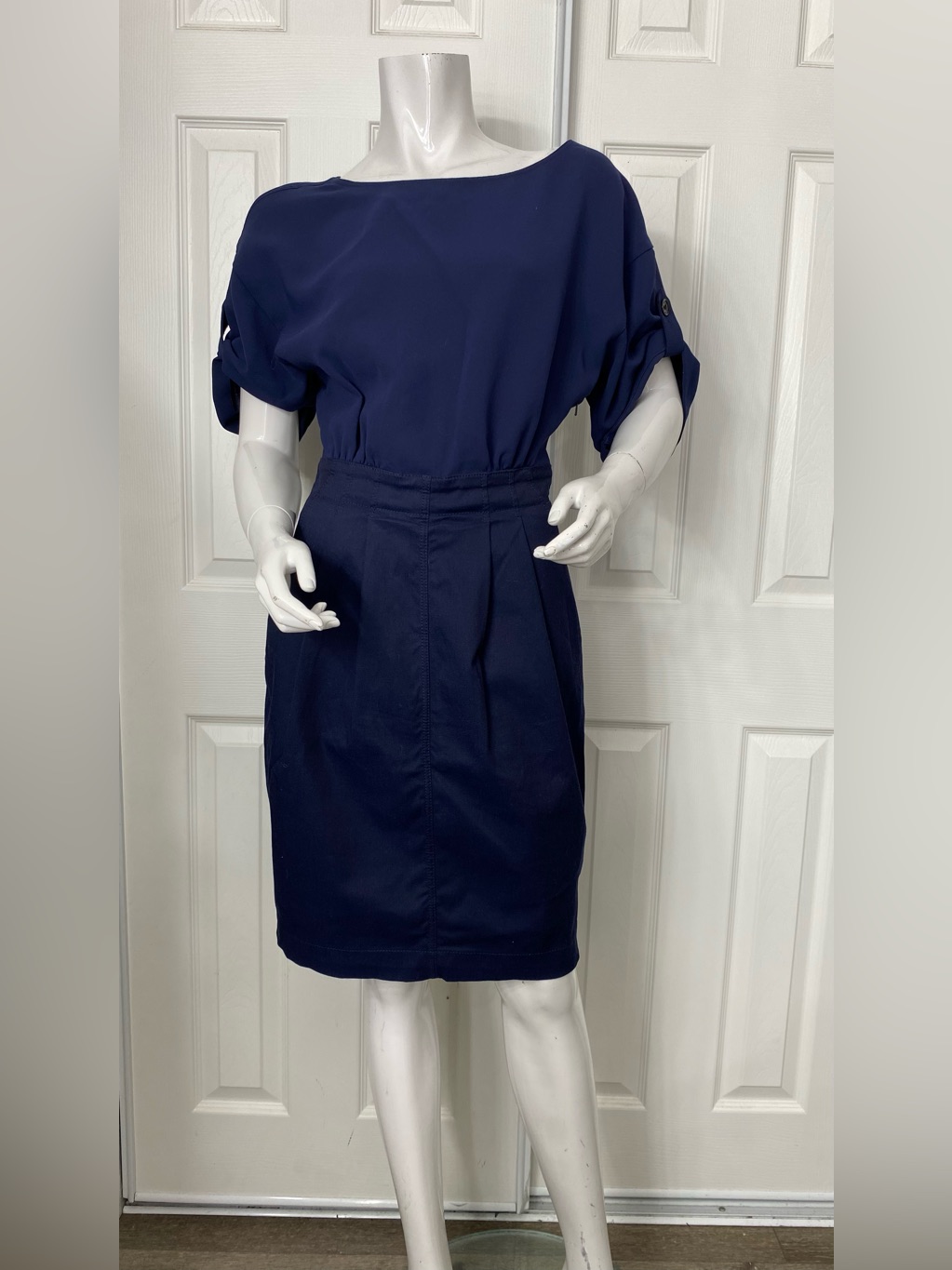 Burberry Navy Pencil Skirt Dress